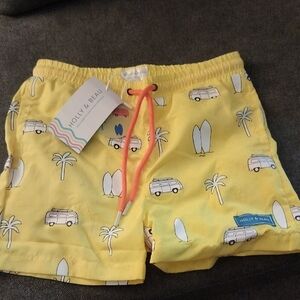 Yellow Playful Patterned Swim Shorts